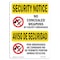 Signmission OSHA Security Sign, 5" Height, 7" Width, No Concealed Weapons Bilingual, Landscape, SN-D-57-L-11586 OS-SN-D-57-L-11586 - alternate 1